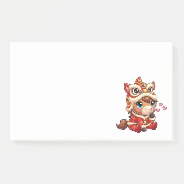 Chinese New Year Horse 2026 Zodiac Post-it Notes (Front)