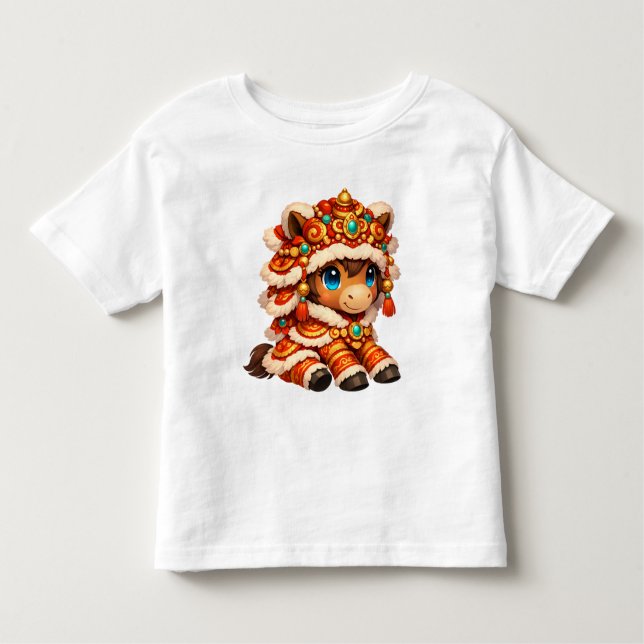 Chinese New Year Horse 2026 Zodiac Toddler T-Shirt (Front)