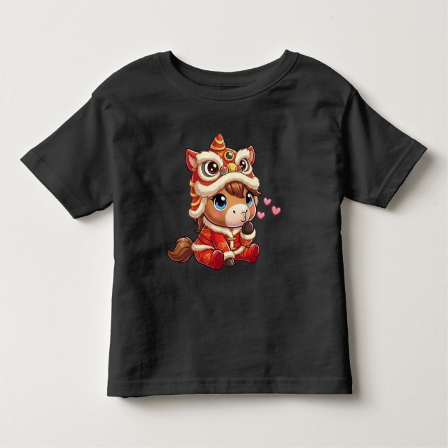 Chinese New Year Horse 2026 Zodiac Toddler T-Shirt (Front)