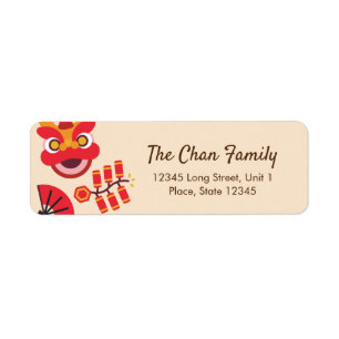 Chinese New Year Icons Address Labels