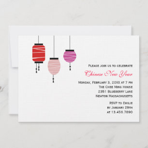 Chinese New Year Lanterns Invitation