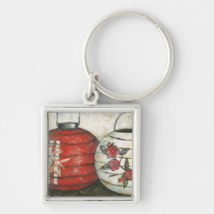 Chinese New Year Lanterns with Floral Print Key Ring