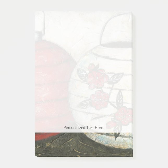 Chinese New Year Lanterns with Floral Print Post-it Notes (Front)