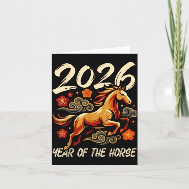 Chinese New Year Lunar Year Of The Horse 2026  Card (Front)