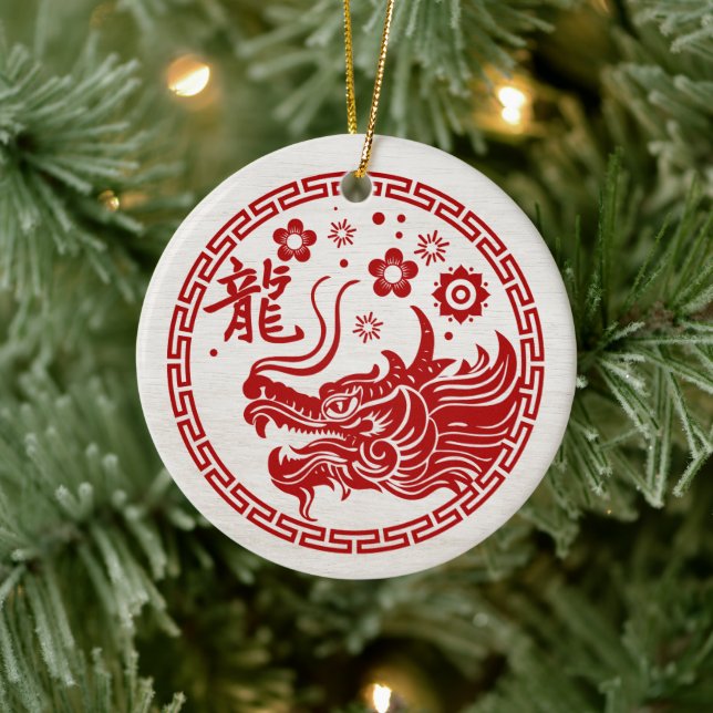 Chinese New year of the Dragon 2024 Ceramic Ornament (Tree)