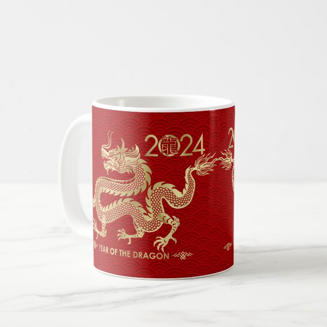 Chinese New year of the Dragon 2024 Coffee Mug (Front Left)
