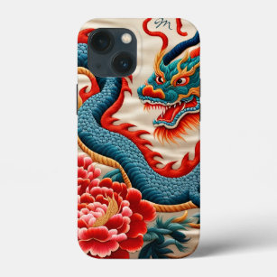 Chinese New Year of the Dragon 2024 Embroidery iPhone 13 Mini Case