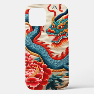 Chinese New Year of the Dragon 2024 Embroidery iPhone 12 Pro Case