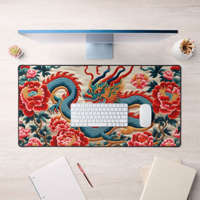 Chinese New Year of the Dragon 2024 "Embroidery" Desk Mat (Office 1)