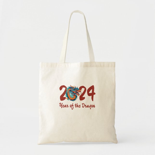 Chinese New Year of the Dragon Chinese Zodiac Gift Tote Bag (Front)