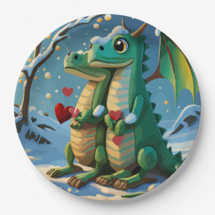 Chinese New Year Of The Dragon Couple Paper Plate