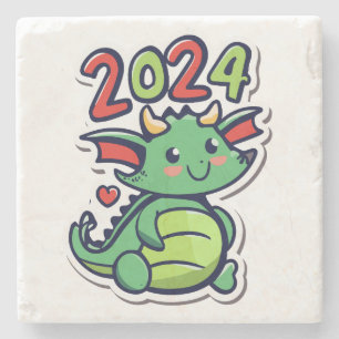 Chinese New Year Of The Dragon  Stone Coaster