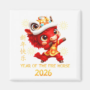 Chinese New Year Of The Fire Horse 2026 Lunar New Magnet