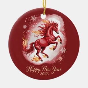 Chinese New year of the Horse 2026 Ceramic Ornament