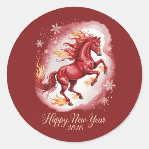Chinese New year of the Horse 2026 Classic Round Sticker
