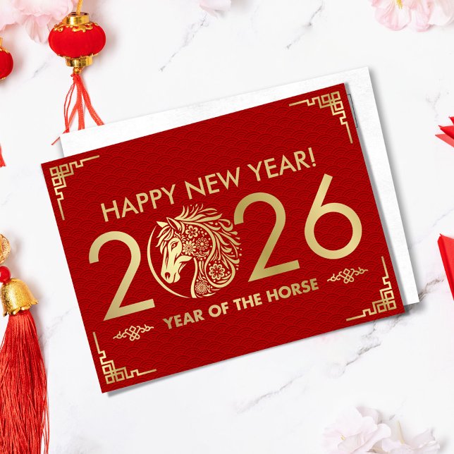 Chinese New year of the Horse 2026 Holiday Postcard (Creator Uploaded)
