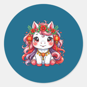 Chinese New Year Of The Horse 2026 Lunar New Year Classic Round Sticker