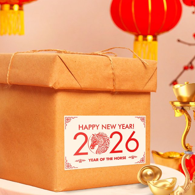 Chinese New year of the Horse 2026 Rectangular Sticker (Creator Uploaded)