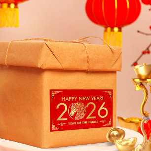 Chinese New year of the Horse 2026 Rectangular Sticker