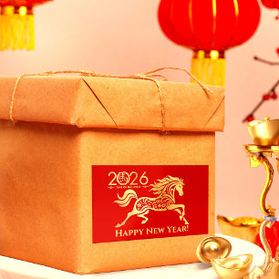 Chinese New year of the Horse 2026 Rectangular Sticker