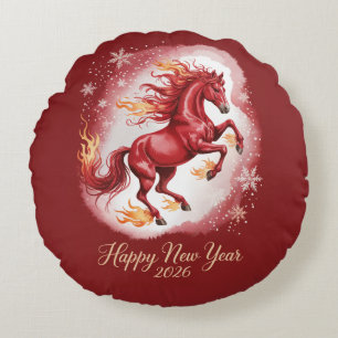 Chinese New year of the Horse 2026 Round Cushion