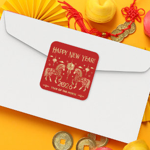 Chinese New year of the Horse 2026 Square Sticker
