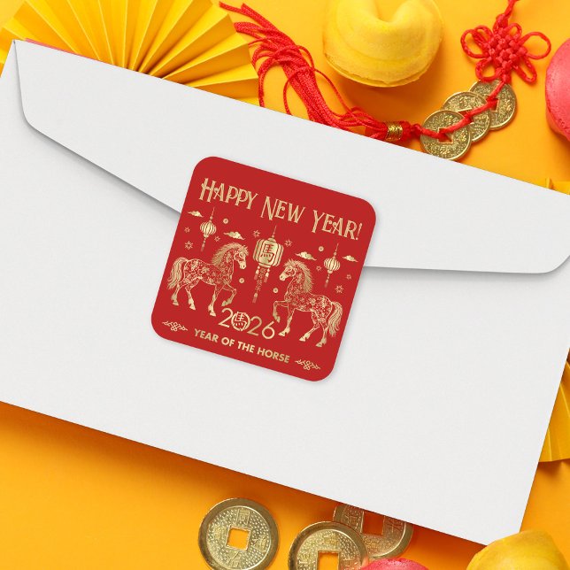Chinese New year of the Horse 2026 Square Sticker (Creator Uploaded)