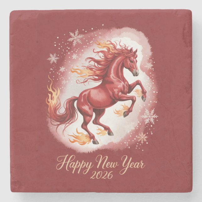 Chinese New year of the Horse 2026 Stone Coaster (Front)