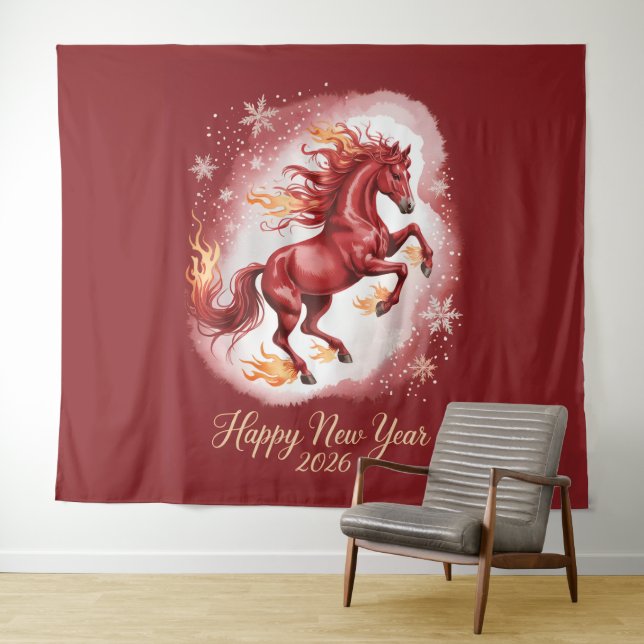 Chinese New year of the Horse 2026 Tapestry (In Situ (Horizontal))