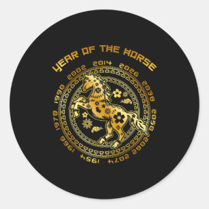 Chinese New Year Of The Horse Chinese Zodiac Year  Classic Round Sticker