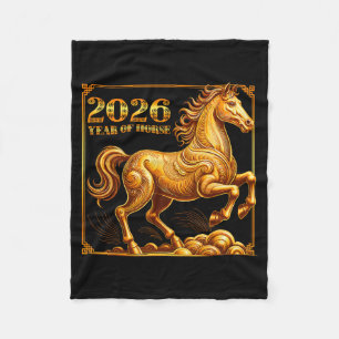 Chinese New Year Of The Horse Chinese Zodiac Year  Fleece Blanket