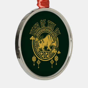 Chinese New Year of the Ox 2021 Metal Ornament