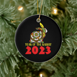 Chinese New Year of the Rabbit 2023 Ceramic Ornament