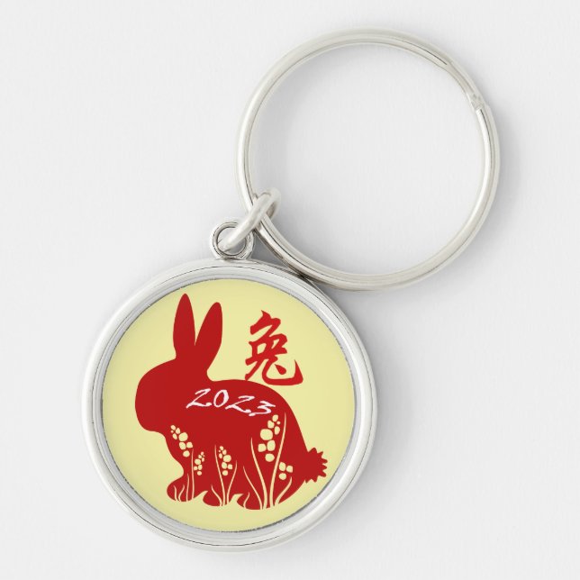 Chinese New Year of the Rabbit 2023 Chinese Zodiac Key Ring (Front)