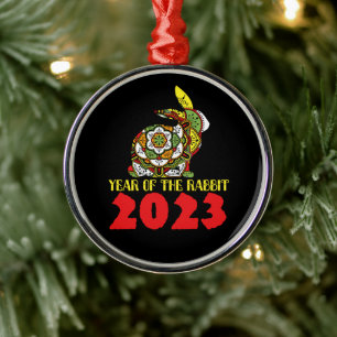 Chinese New Year of the Rabbit 2023 Metal Ornament