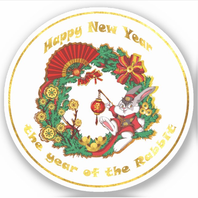 Chinese New Year of The Rabbit Sticker (Front)