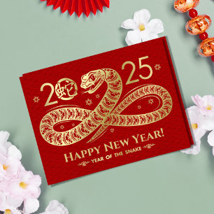 Chinese New year of the Snake 2025 Postcard