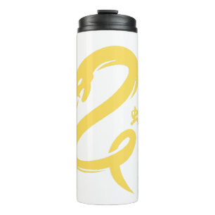 Chinese New Year of the Snake Minimalist Yellow Thermal Tumbler