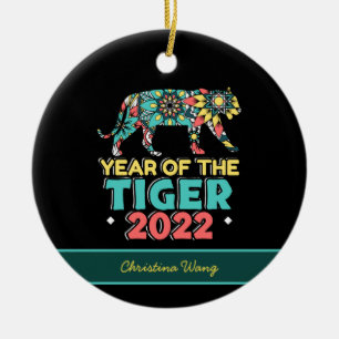 Chinese New Year of the Tiger 2022 - Mandala Ceramic Ornament