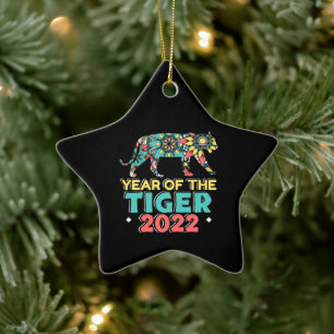 Chinese New Year of the Tiger 2022 - Mandala Ceramic Ornament