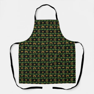 Chinese New Year of the Tiger Green Pattern Apron