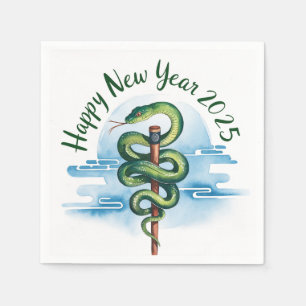 Chinese New Year Of The Wood Snake 2025 Napkin