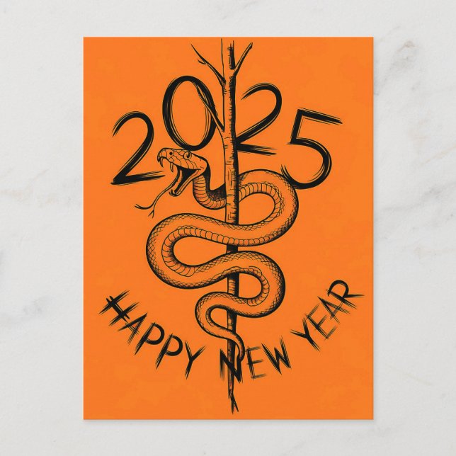 Chinese New year of the Wooden Snake 2025 Postcard (Front)