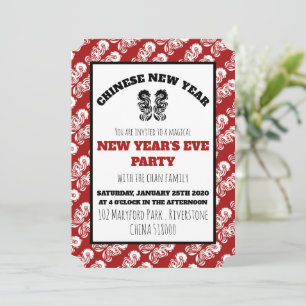 Chinese New Year Oriental Dragon Invitation