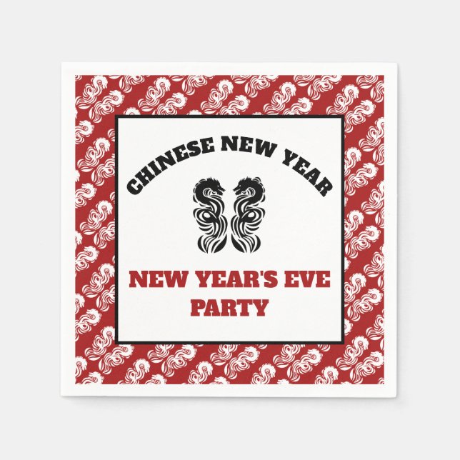Chinese New Year Oriental Dragon Napkin (Front)