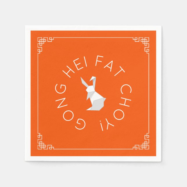 Chinese New Year Origami Rabbit Napkins (Front)