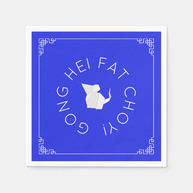 Chinese New Year Origami Rat Napkin (Front)