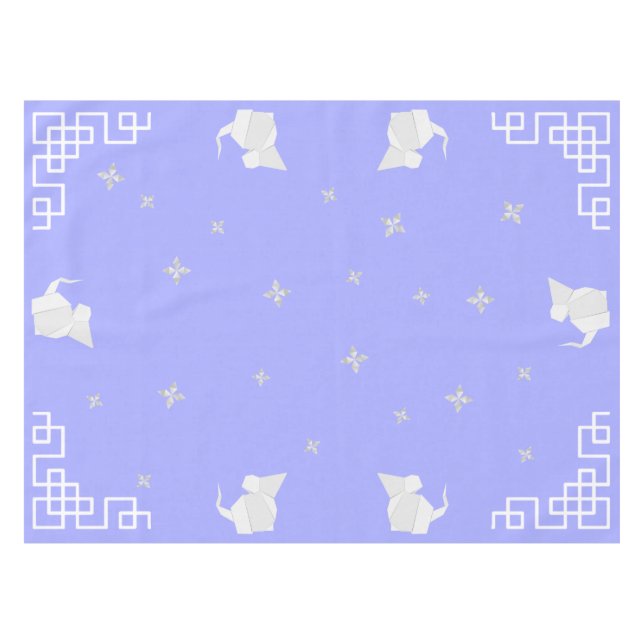 Chinese New Year Origami Rats & Stars Tablecloth (Front (Horizontal))