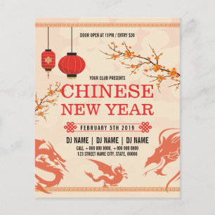 Chinese New Year Party Invitation Flyer