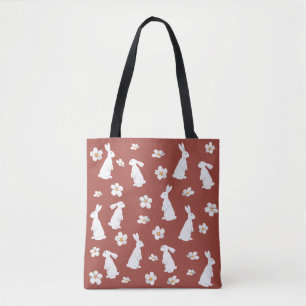 Chinese New Year Rabbit Pattern Tote Bag